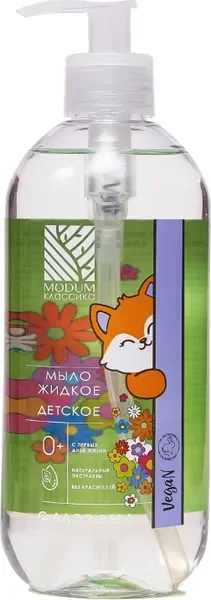 Мыло жидкое детское Modum Классика Алоэ детское 0+ (400мл) — фото 5