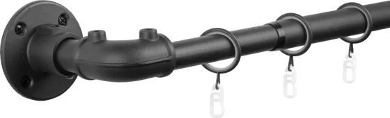 Карниз для штор UG HOME Раздвижной 1-рядный / 1КМ-У-49-360-Ч (черный, 0.49-3.6м)