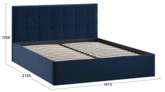 Каркас кровати ТриЯ Джоли Тип 1 универсальный 160x200 (микровелюр Wellmart Blue) — фото 3