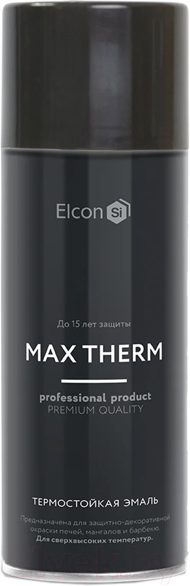 Эмаль Elcon Термостойкая до 1200C (520мл, черный)