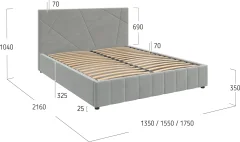 Полуторная кровать Bravo Мебель Нельсон Абстракция 140x200 без ПМ Стандарт 3 вариант (серо-бежевый) — фото 3