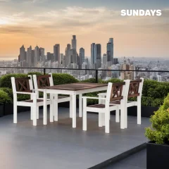 Комплект садовой мебели Sundays Ф-183 1/4 (орех/белый) — фото 5