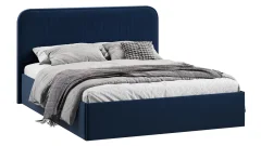 Полуторная кровать ТриЯ Тиффани Тип 1 c ПМ 140x200 (микровелюр Wellmart Blue) — фото 1