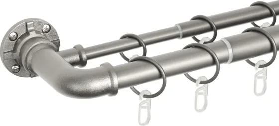 Карниз для штор UG HOME Раздвижной 2-рядный / 2КР-153-360-ЧО (черное олово, 1.53-3.6м)