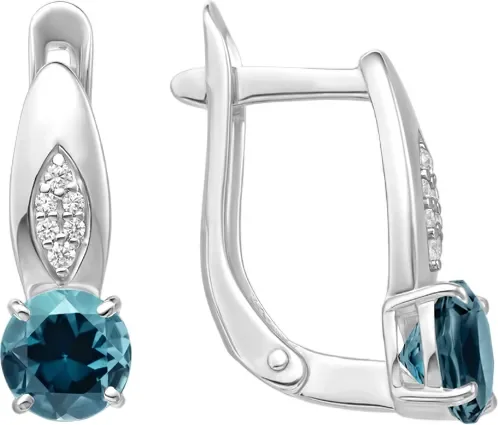 Серьги из серебра 7 КАРАТ П2227-088СЛ (с топазами и фианитами)