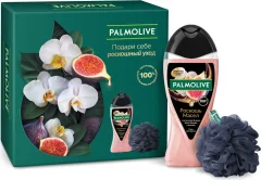 Набор косметики для тела Palmolive Роскошь Масел Гель для душа Инжир и белая орхидея 250мл+Мочалка — фото 1
