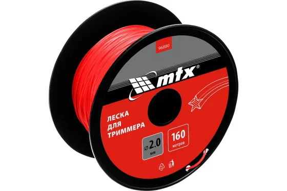 Леска для триммера MTX Звезда 2мм / 96880 (160м, на катушке)