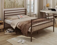 Полуторная кровать Домаклево Металика Г4+Г3 120х200 (коричневый) — фото 3
