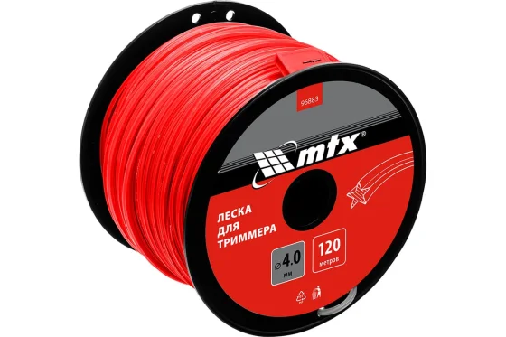Леска для триммера MTX Звезда 4мм / 96883 (120м, на катушке)