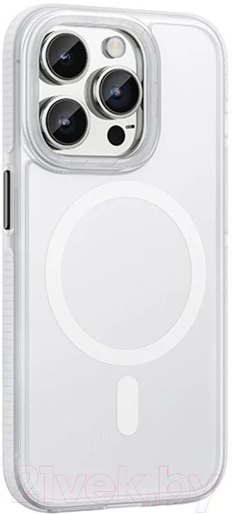 Чехол-накладка Hoco AS2 для iPhone 15 Pro Max магнитный противоударный (белый)