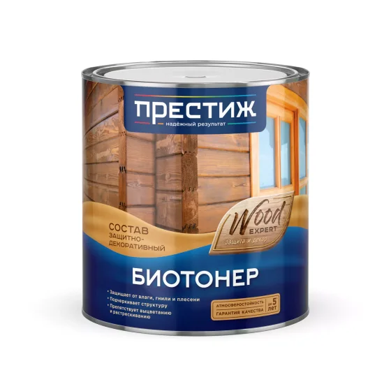 Защитно-декоративный состав ПРЕСТИЖ Biotoner (2.5л, рябина)