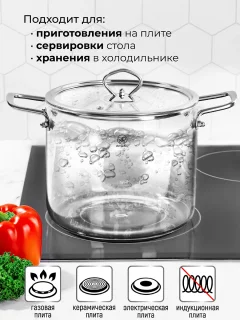 Кастрюля Elan Gallery Crystal Glass / 360130 — фото 3