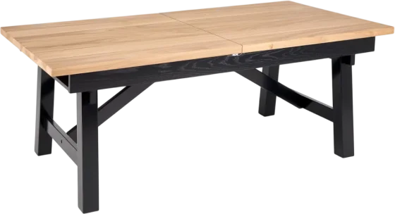 Обеденный стол Halmar Fiesta 200-280x100x77 (дуб натуральный/черный)