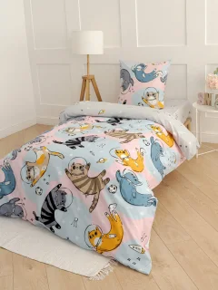 Комплект постельного белья PAVLine FreeDom 1.5сп Коты в Космосе (70x70) — фото 6
