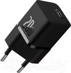 Адаптер питания сетевой Baseus GaN5 Fast Charger Mini 1C 20W EU / CCGN050101 (черный) — фото 1