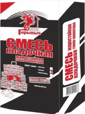 Кладочная смесь Горыныч Жаростойкая глино-шамотная (25кг, черный)