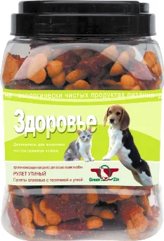Лакомство для собак Green QZin Здоровье Галеты с телятиной и уткой (750г)
