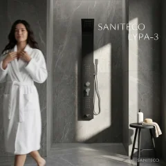 Душевая панель Saniteco LYPA-3 (черный матовый) — фото 3