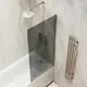 Стеклянная шторка для ванны MaybahGlass MGV-86-2ш (бронзовое стекло/черный) — фото 9