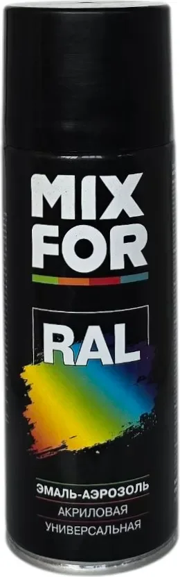Эмаль Mixfor Акриловая универсальная (520мл, RAL 9005 черный янтарь матовый)