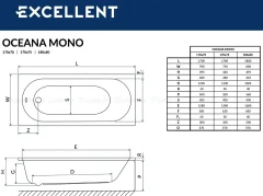 Ванна акриловая Excellent Oceana Mono 170x70 (без ножек) — фото 2
