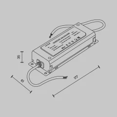 Потолочная база для светильника Maytoni Power Supply Parity TRA130DR-200W (белый) — фото 2