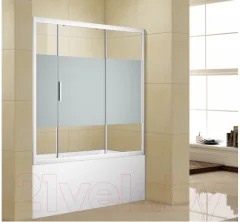Стеклянная шторка для ванны Aquanet Practic 165 / AE10-B-165H150U-CP (полоска/прозрачное стекло) — фото 2