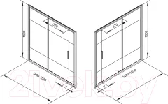Стеклянная шторка для ванны Aquanet Practic 165 / AE10-B-165H150U-CP (полоска/прозрачное стекло) — фото 4