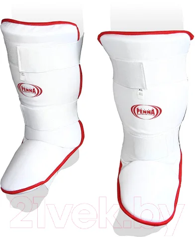 Защита голень-стопа для единоборств Penna PSS-462 (XL, белый)