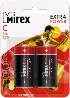 Комплект батареек Mirex R14 C 1.5V / 23702-ER14-E2 (2шт) — фото 1