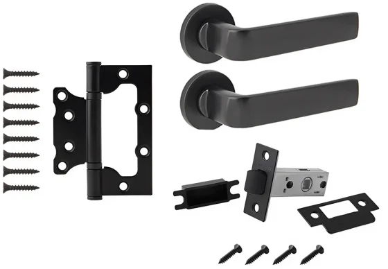 Комплект дверной фурнитуры Code Deco Slim H-40136-A-BLM без фиксатора (черный)