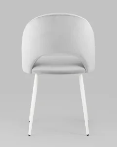 Стул Stool Group Меган SN / LV-122-H09-01-02 (велюр светло-серый/белые ножки) — фото 4