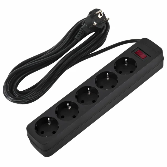 Сетевой фильтр Sonnen SPB-505 / 513658 (5м, 5 розеток, черный)