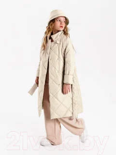 Пальто детское Amarobaby Trendy / AB-OD22-TRENDY29/33-146 (молочный, р.146-152) — фото 8