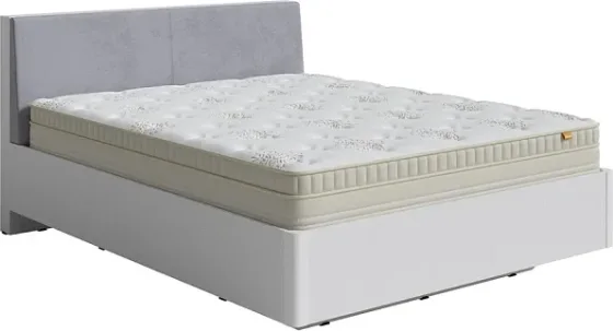 Двуспальная кровать Proson Voyage 180x200 (белый жемчуг/Teddy 318 мокрый асфальт)