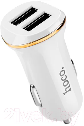 Автомобильное зарядное устройство Hoco Z1 Double Ported Car Charger (белый)